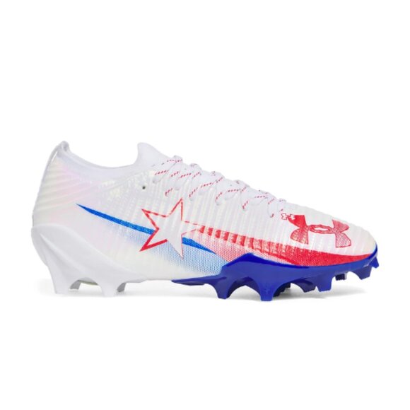 Under Armour Men's Blur Pro Texas TX Red/Wht/Blue Football Cleats 6005553 - Picture 4 of 4